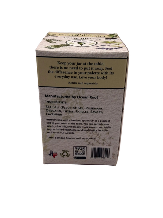 MIneral salt with French herbs in a jar.