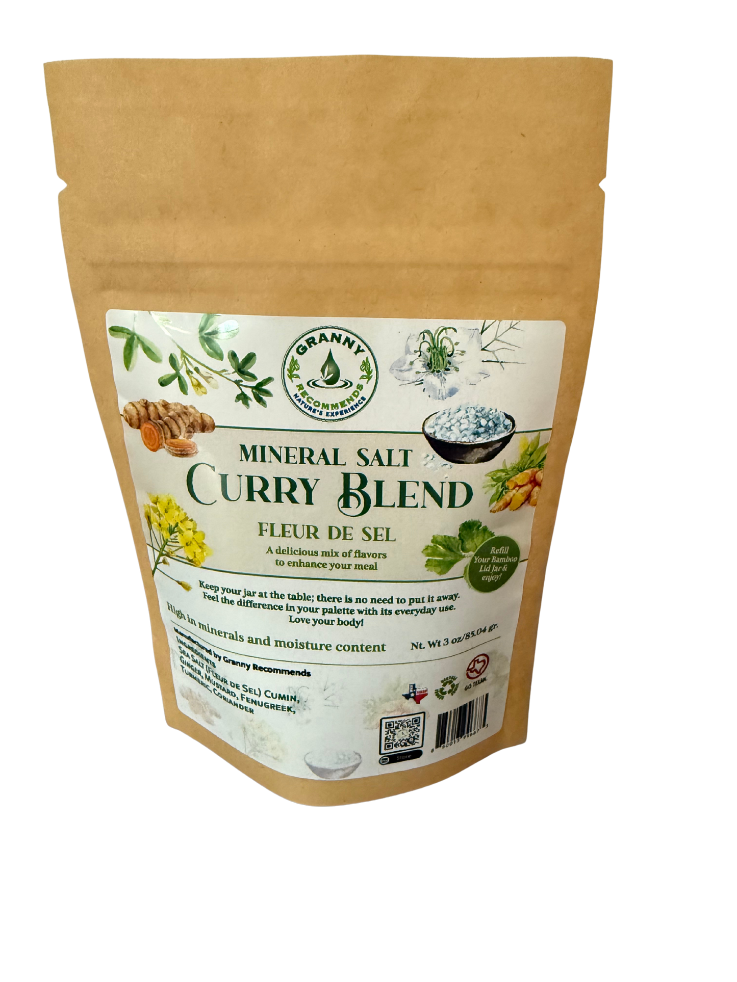 Fleur de Sel, Curry Blend Jar Refill