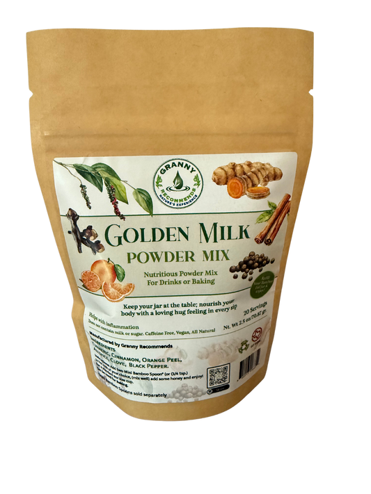 Package with Golden Milk powder Mix, jar refill
