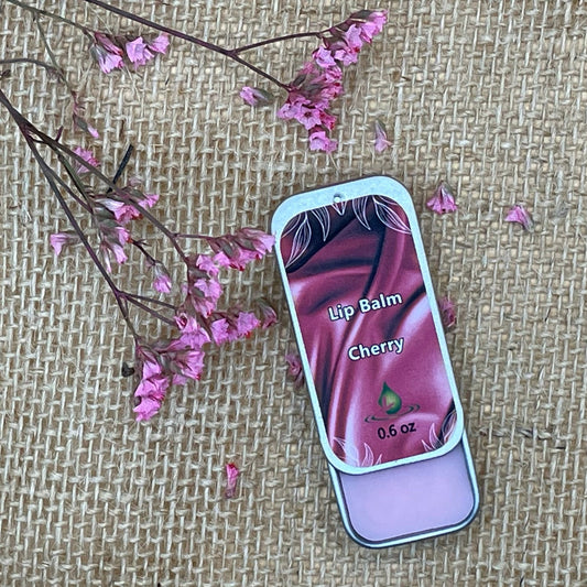 Cherry Lip Balm Natural Beeswax Shea Butter Hydration in a Tin