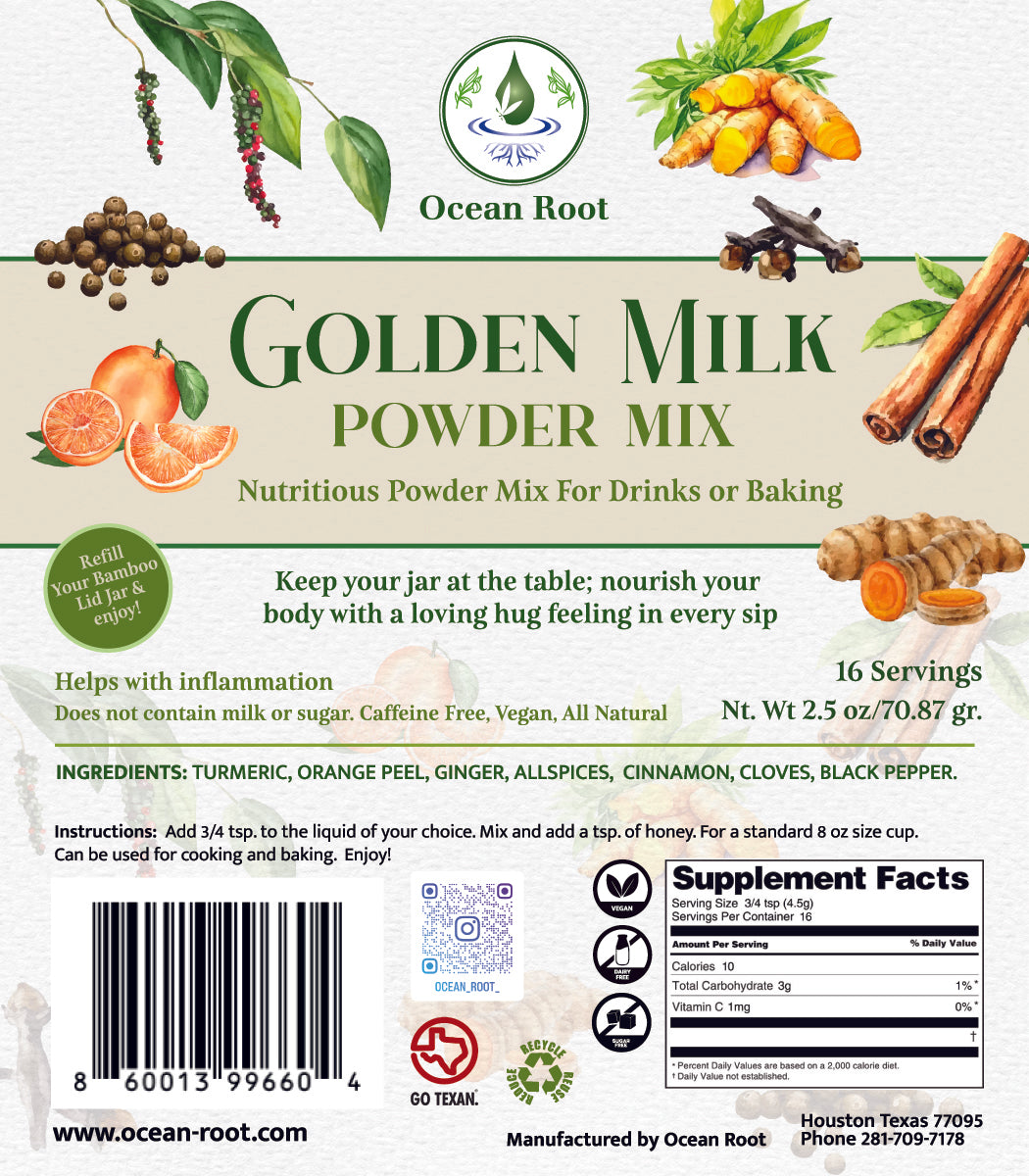 Golden Milk Spice Mix Refill  Organic Turmeric Wellness Blend for Daily Renewal