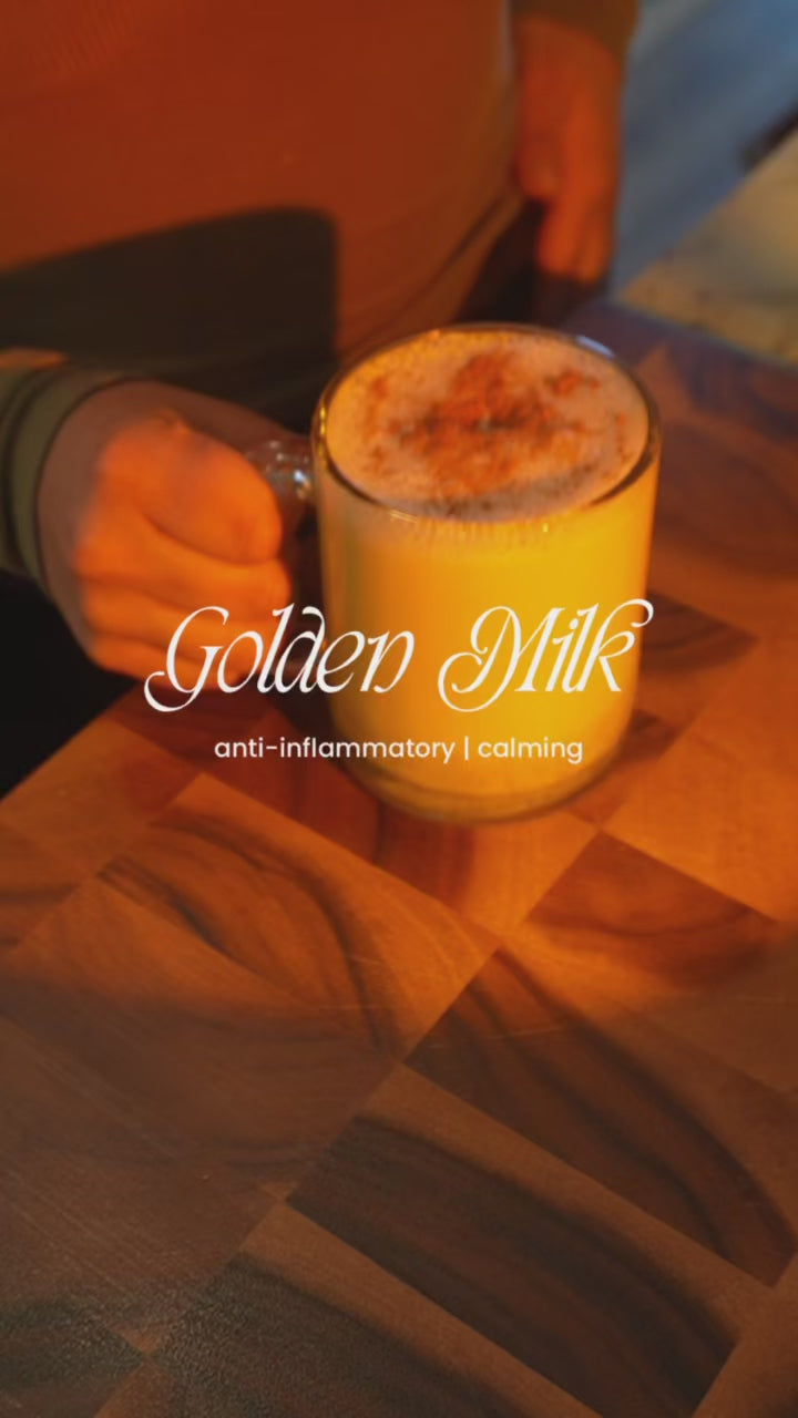 Golden milk mix of spices to make it into a drink.