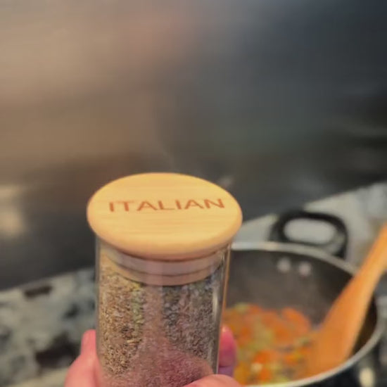 spaghetti with vegetables and fleur de Sel, mineral salt , Italian herbal blend.