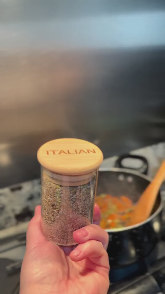 spaghetti with vegetables and fleur de Sel, mineral salt , Italian herbal blend.